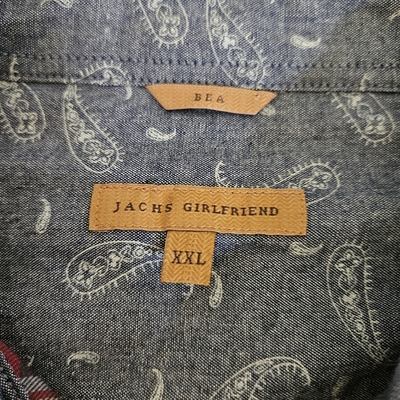 Jachs Girlfriend Snap Button Down Flannel, XXL, Red/White/Blue - Picture 8 of 14